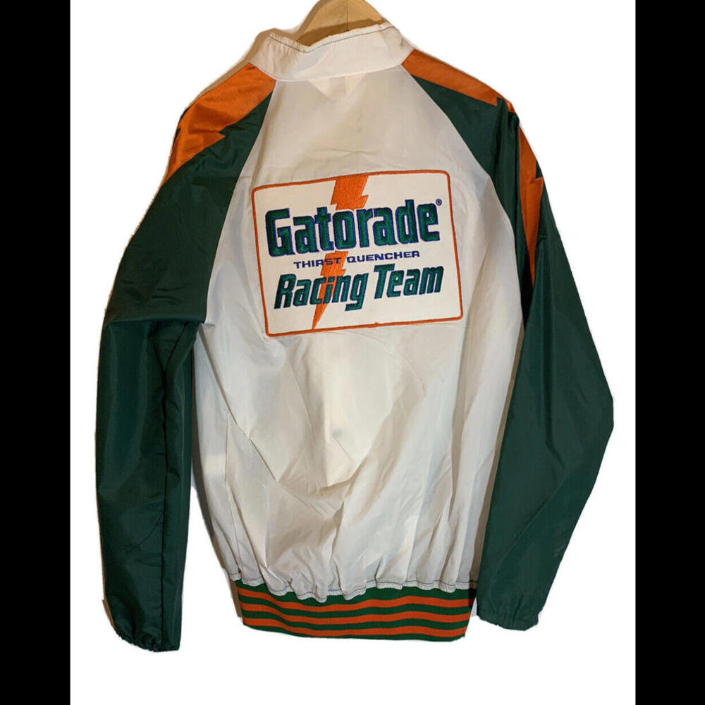 Vintage Gatorade Racing Team Jacket Race RARE Warwick White Green Orange LARGE